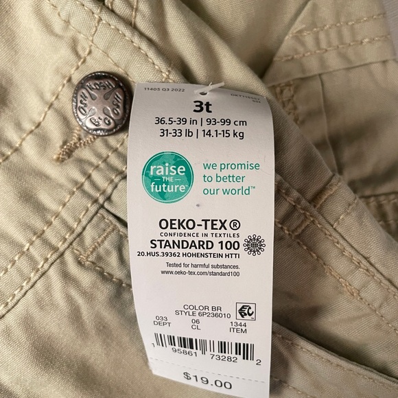 NEW Oshkosh Bgosh 3T khaki and blue plaid overalls pants Toddler - Picture 6 of 9